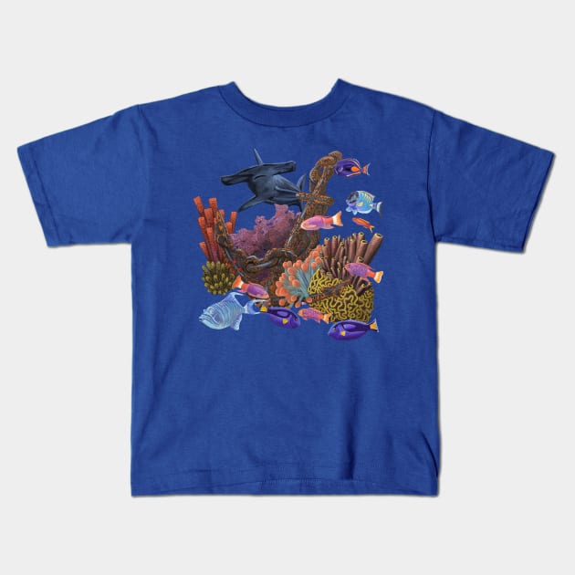 Underwater world Kids T-Shirt by ruta13art